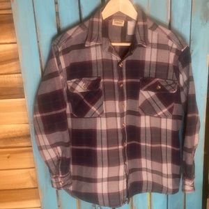 Vintage Five Brother flannel shirt size large white blue red green